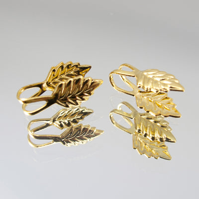 144-6004.SLC.jpg 6pk 19mm Glue-on Leaves Bail - Gold Plated Image