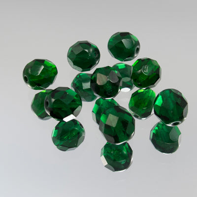 339-104.SLC.jpg 8mm Green Emerald Bead Strand - Firepolished Image