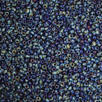 45-1194518.SLC.jpg 11/0 Seed Beads - Picasso Opaque Cobalt 23g Image