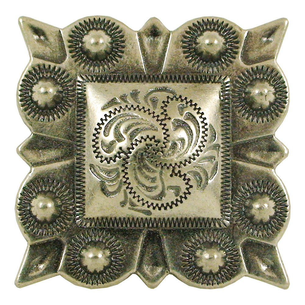 115-232502.SLC.jpg 1" Square Berry Concho - Old Silver Image