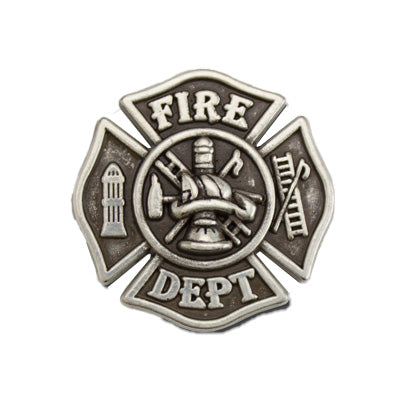 141-010.SLC.jpg Fire Department Concho - Antique Silver Plate Image