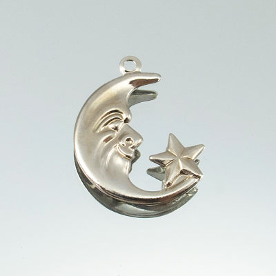 222-1607.SLC.jpg Half Moon Pewter Charm - Silver Plate Image