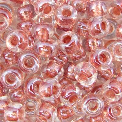 45-692601.SLC.jpg 6/0 Seed Beads - Metallic Rose Lined Crystal 20g Image