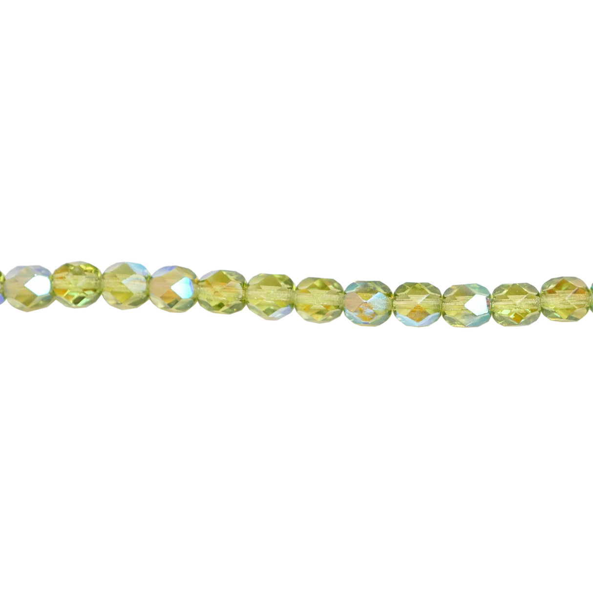 339-87.SLC.1.jpg 6mm Olivine AB Bead Strand - Firepolished Image