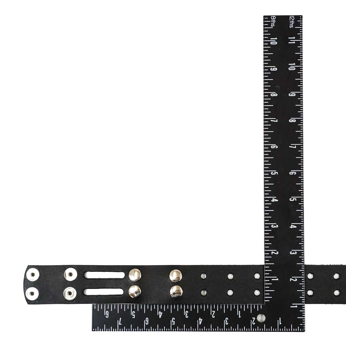 100-2029.SLC.2.jpg 1 1/2" Black Hermann Oak Double Hole Belt Blank w/ Snaps Image