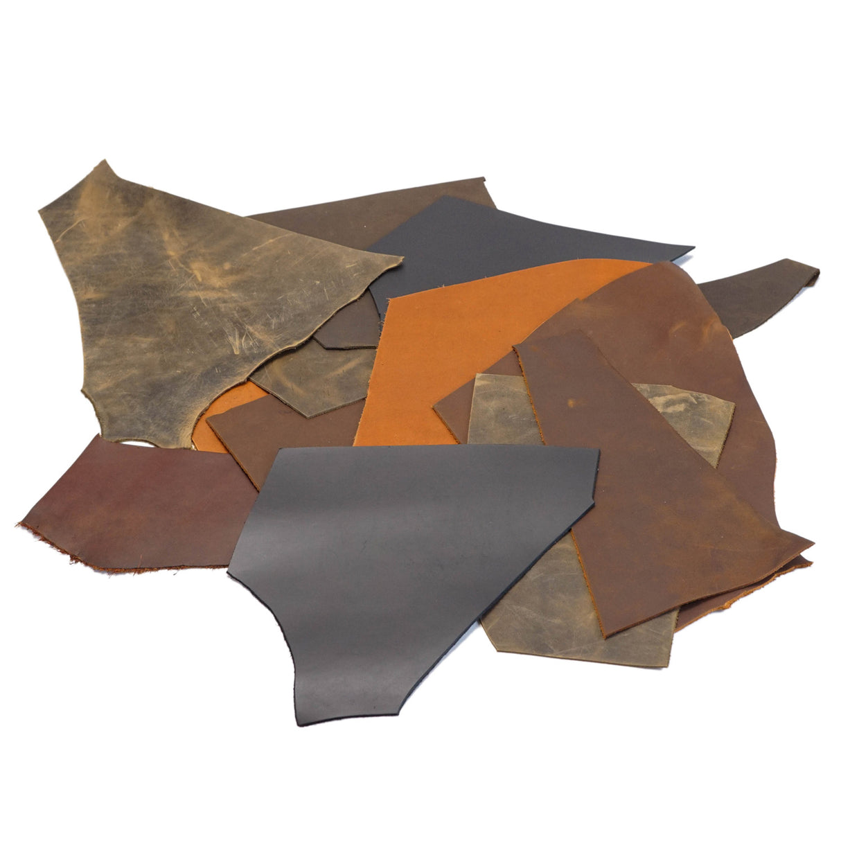 77-5102.SLC.1.jpg Assorted Oil Tan Remnants 2 lbs. Image