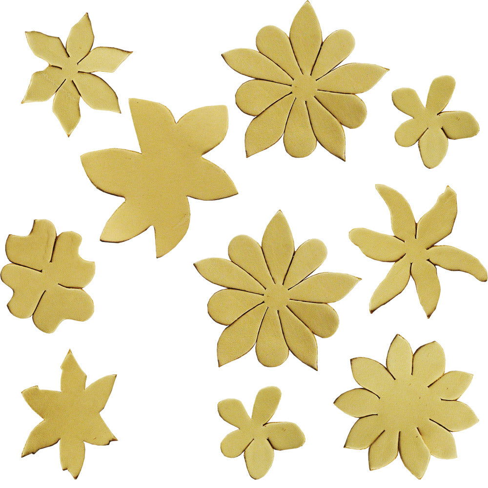 100-2.SLC.jpg Leather Flower Shape 10pk Image