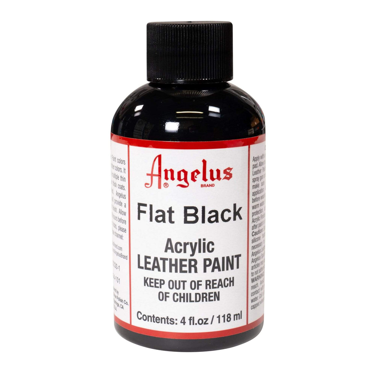 ALAPFO.Flat Black.01.jpg Angelus Leather Acrylic Paint 4oz Image
