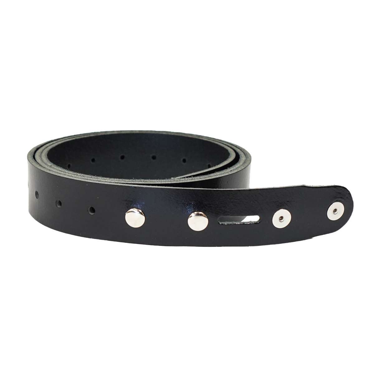 100-2143.SLC.1.jpg Single Hole Belt Blank w/ snaps - Buffalo Black Image