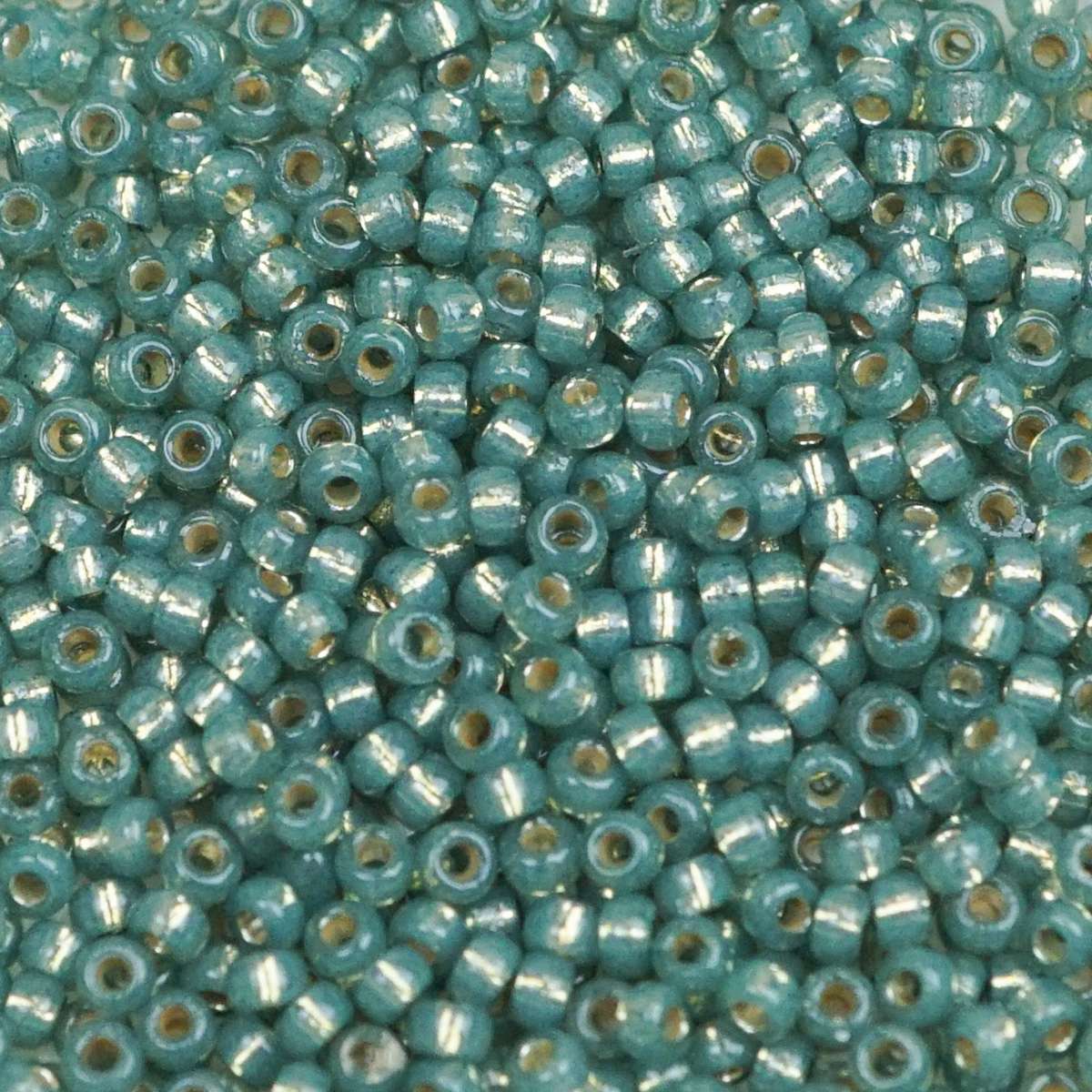 45-1194241.SLC.1.jpg 11/0 Seed Bead - Duracoat Silver Lined Dyed Dark Mint 23g Image