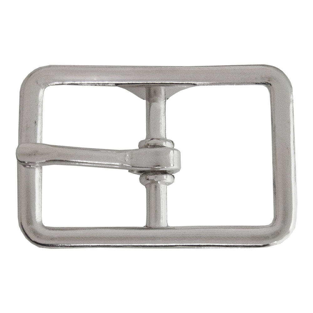 ½" Center Bar Buckle Long - Nickel Plate