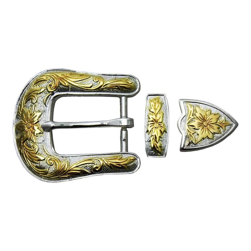 4-187201.SLC.jpg 1" Durango Buckle Set - Silver Plate/Gold Plate Image