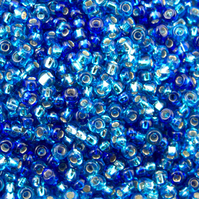229-102.SLC.jpg Seed Beads 10/0 Aqua Mix Silver Lined - 202g Image