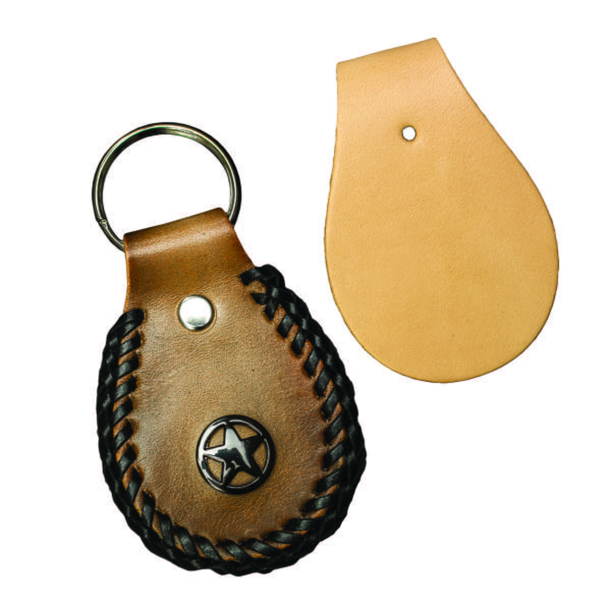 SHP082.SLC.2.jpg Leather Shape - Double Over Key Fob Image