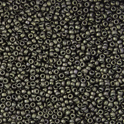 45-1192015.SLC.jpg 11/0 Seed Beads - Matte Metallic Dark Olive 24g Image