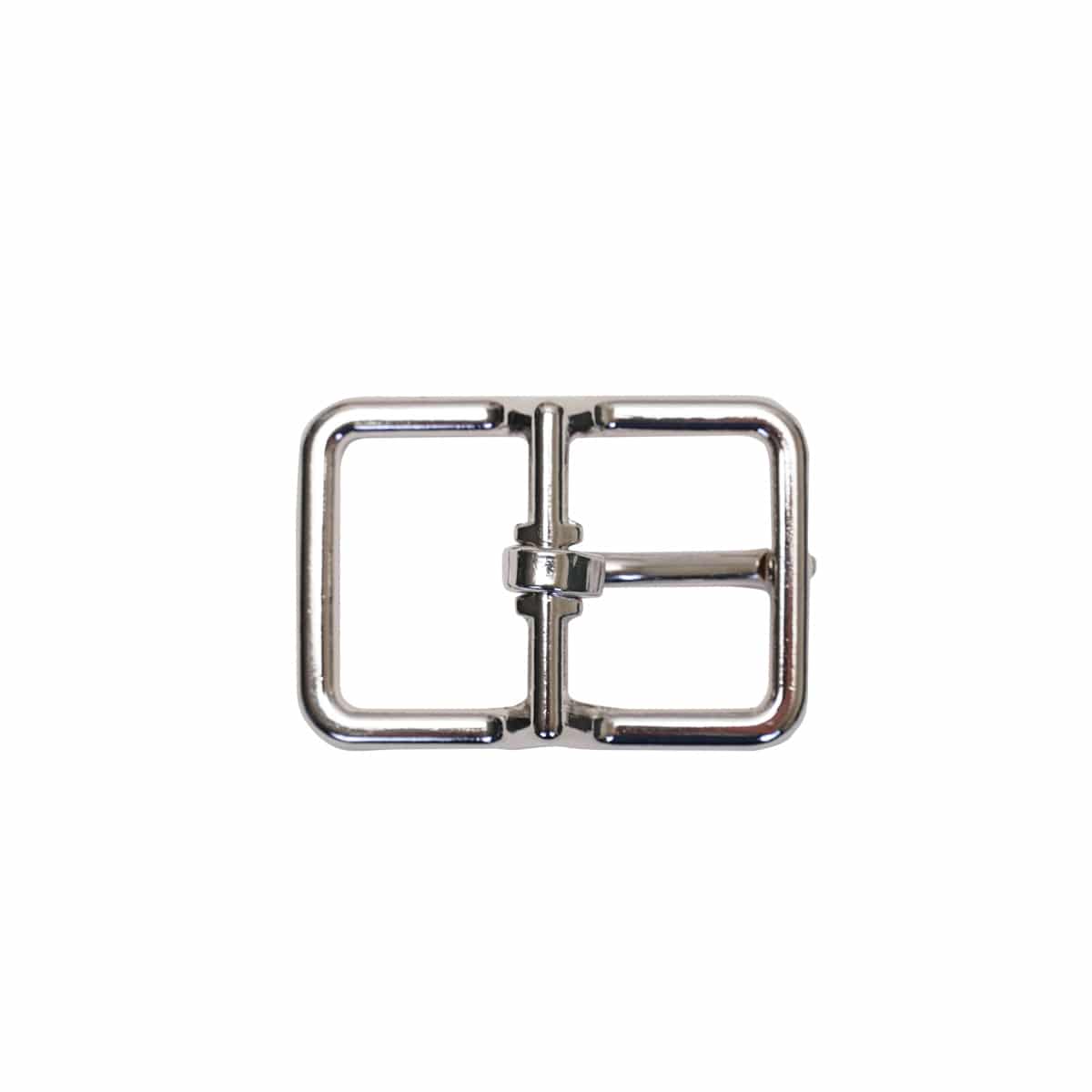 1" Center Bar Buckle Long - Nickel Plate, additional view