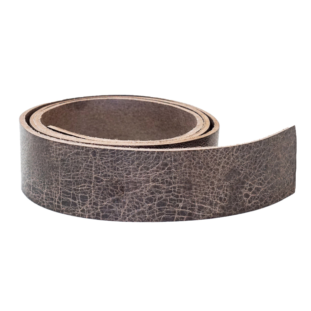 Vintage Chocolate Buffalo Belt Strips, additional view