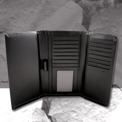 195-2201.SLC.jpg CF Black Trifold Checkbook Wallet Interior Image