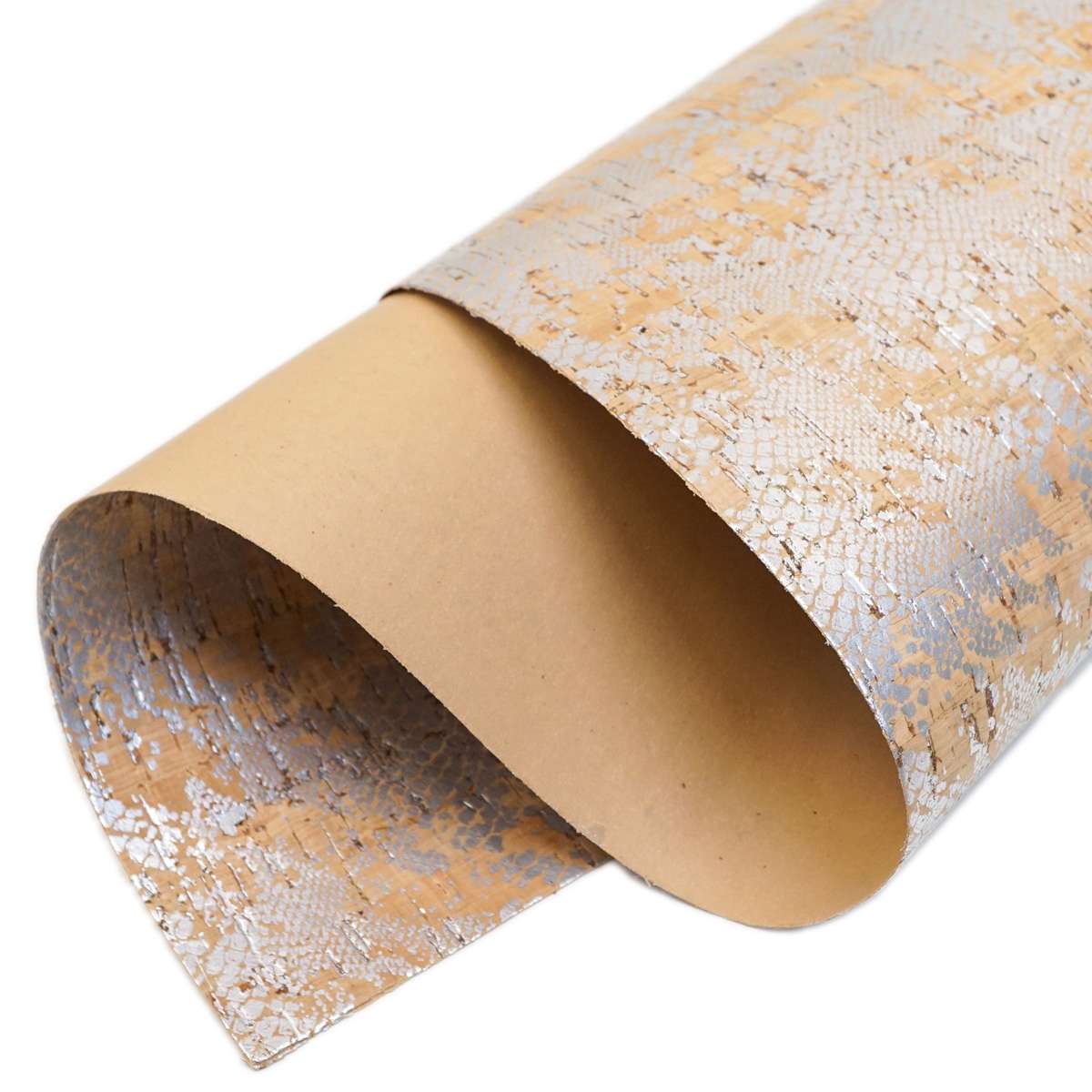 138-06.SLC.1.jpg Full sheet of Natural Cork with Silver Print Image