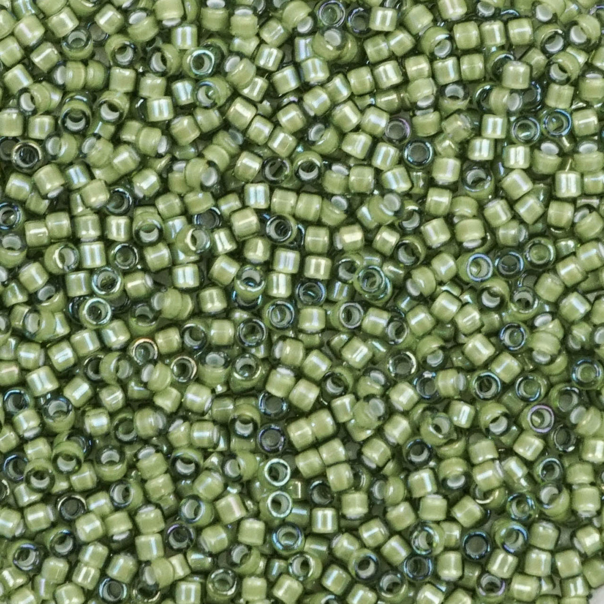 45-1131786.SLC.1.jpg Delica Bead - White Lined Light Green DB1786 Image