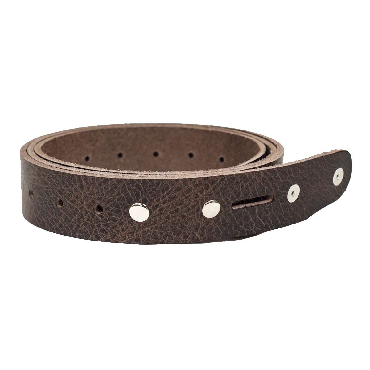100-2183.SLC.1.jpg Single Hole Belt Blank w/ snaps - Buffalo Vintage Chocolate Image