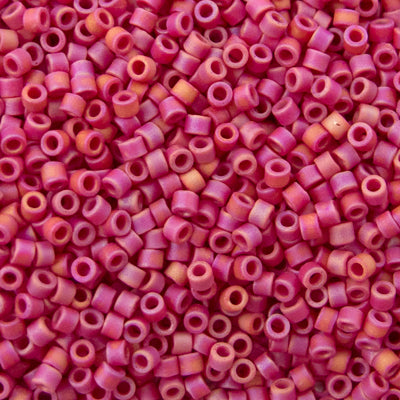 Delica Bead - Red Opaque AB Matte DB875