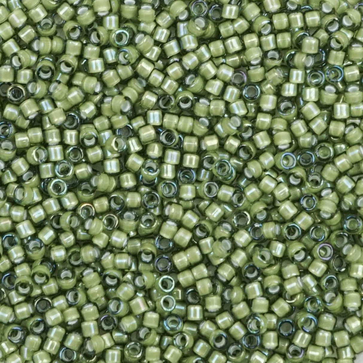 45-1131786.SLC.1.jpg Delica Bead - White Lined Light Green DB1786 Image