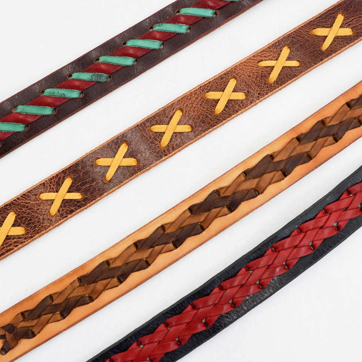 100-2069.SLC.4.jpg 1 1/2" Vintage Chocolate Buffalo Double Hole Belt Blank w/ Snaps Image