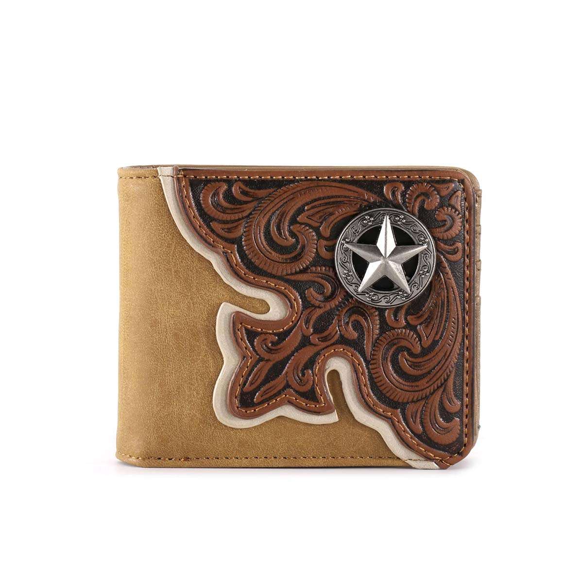 MWBW.Tooled with Concho.01.jpg Montana West Bifold Wallets Image