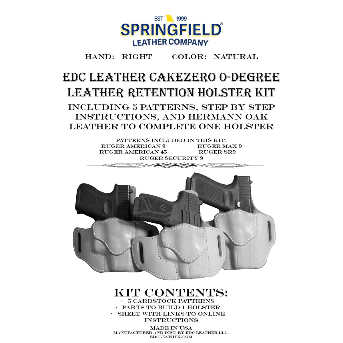 EDCK.Right Hand CakeZero.Ruger.jpg EDC Leatherworks Holster Kits Image