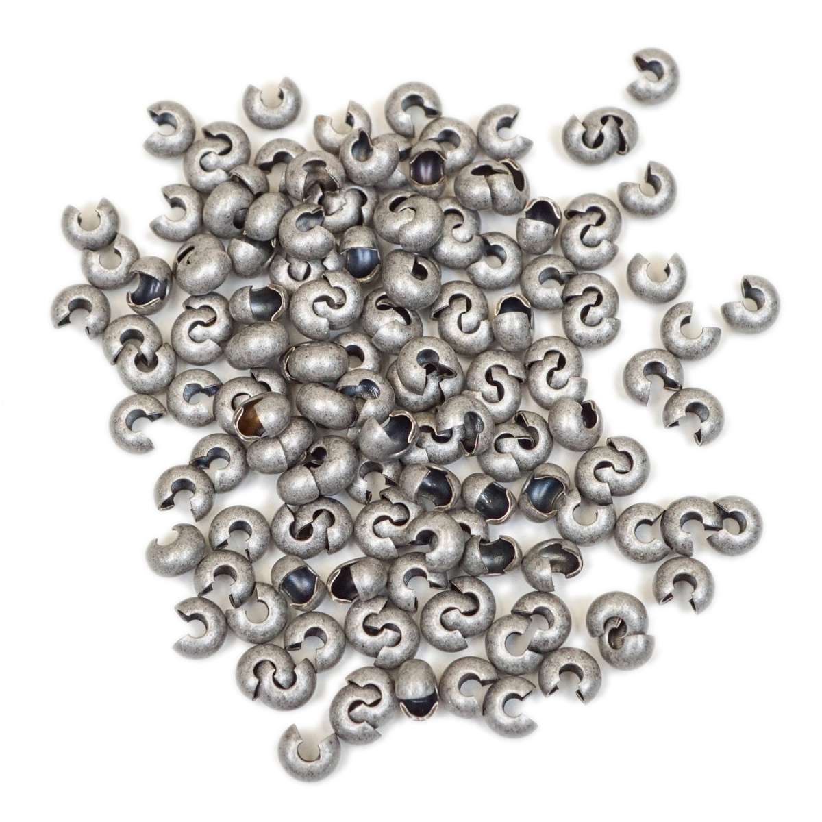 45-158.SLC.1.jpg 4mm Crimp Cover - Antique Silver 144pk Image