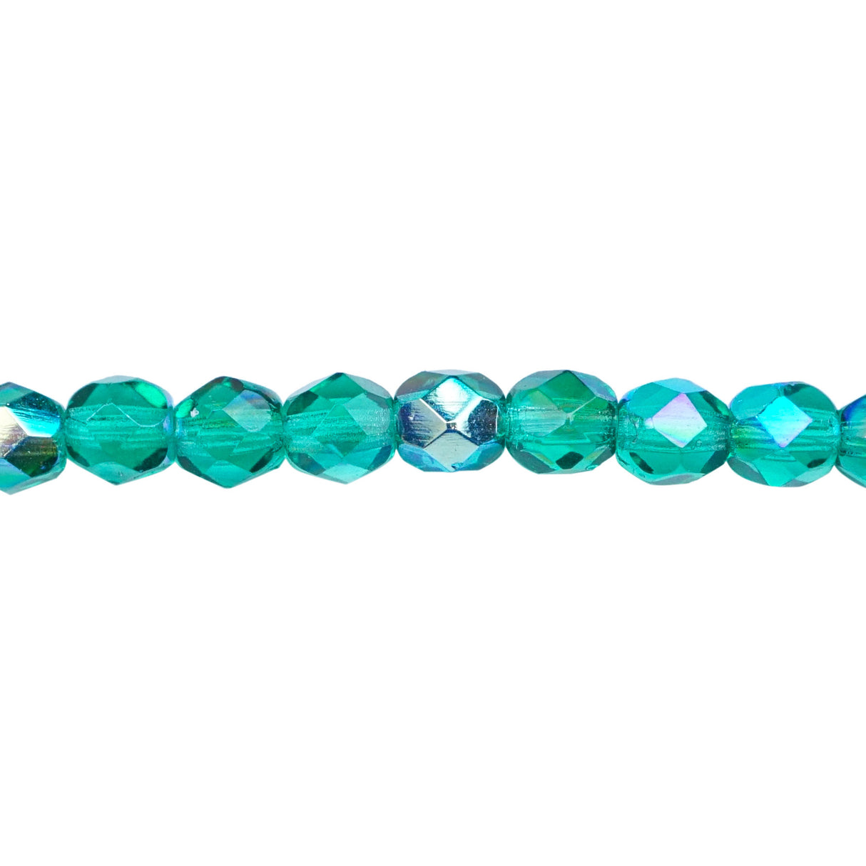 339-58.SLC.1.jpg 4mm Emerald AB Bead Strand - Firepolished Image