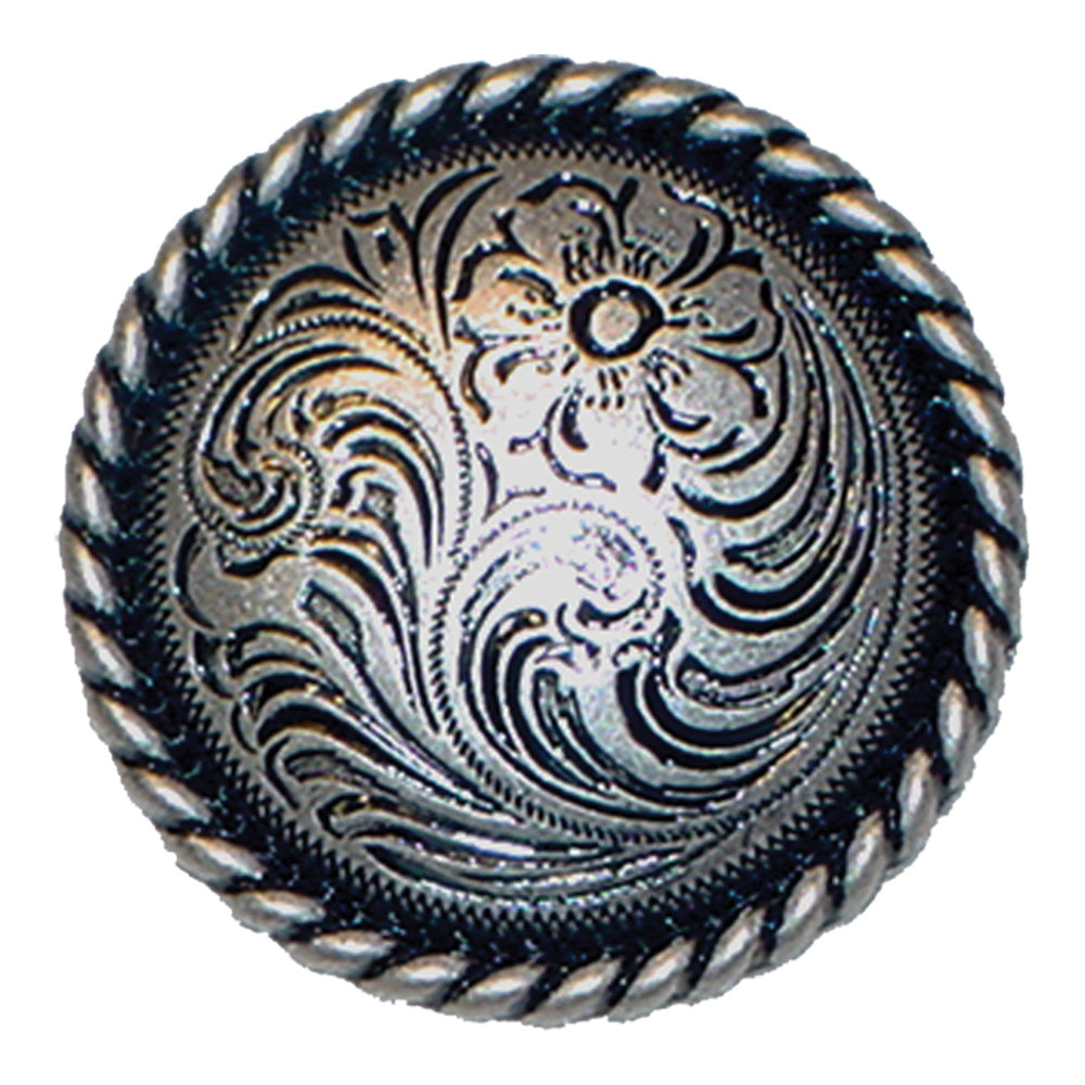 115-178602.SLC.jpg 1 1/4" Floral Rope Concho - Old Silver Image