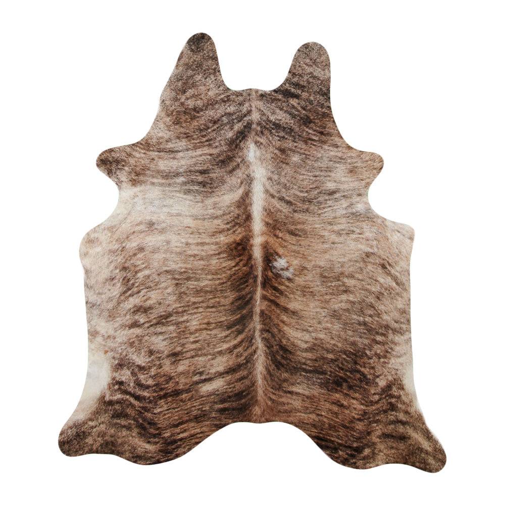 Cowhide Rug Beige Brindle Medium
