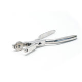 Rotary Hand Sewing Punch tool from the bottom. Shows a stainless steel tool for punching stitching holes.