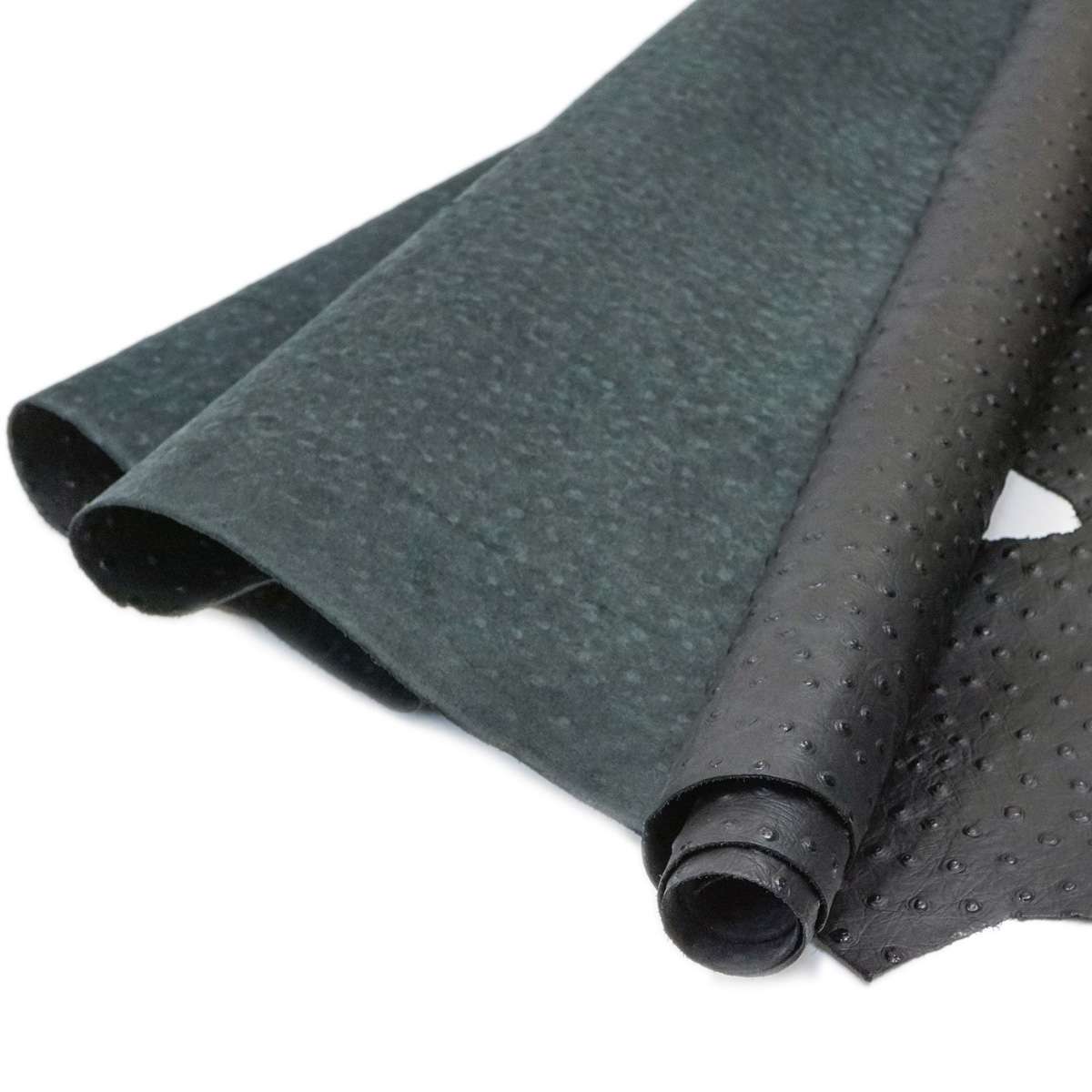 62-40.SLC.03.jpg Ostrich Print on Cow Sides - Black Image