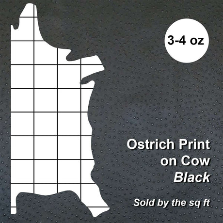62-40.SLC.01.jpg Ostrich Print on Cow Sides - Black Image