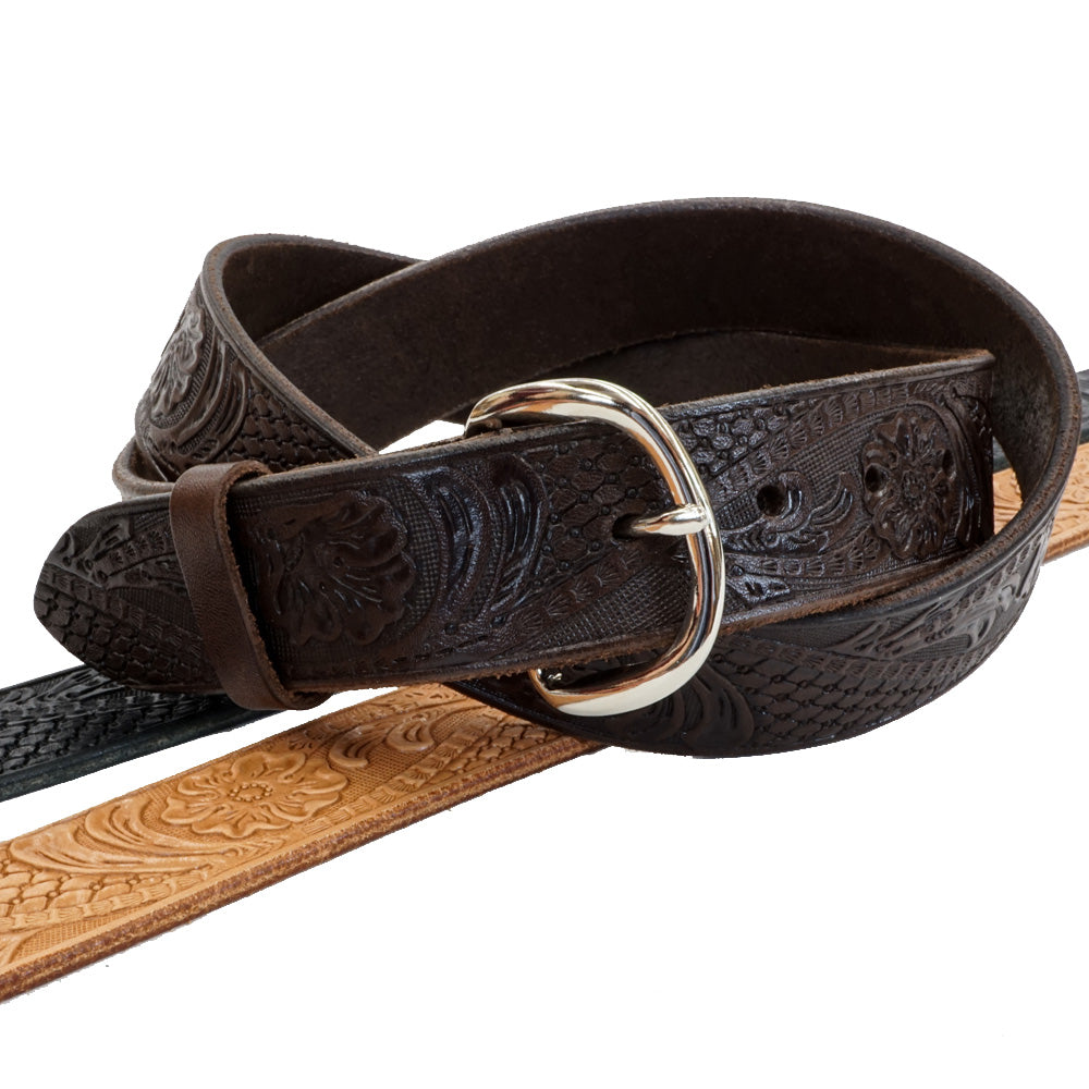 Western Floral Embossed Belt
