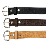 Western Floral Embossed Belt
