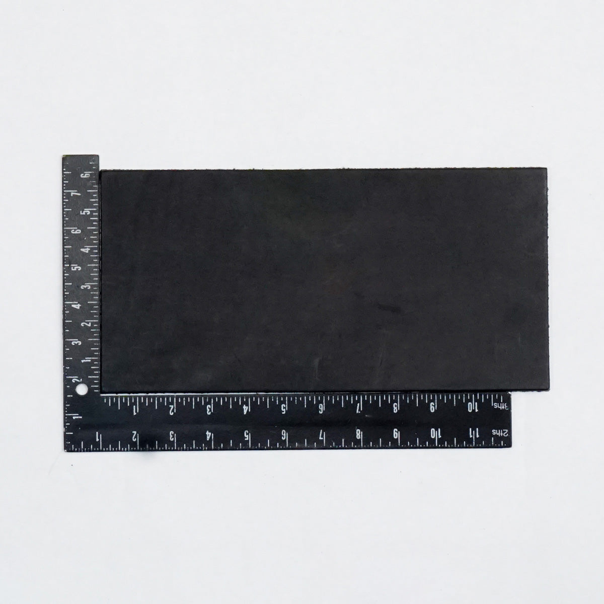 Hermann Oak Drum Dyed Black Pre-Cut 6-7 oz. 6" x 12", additional view