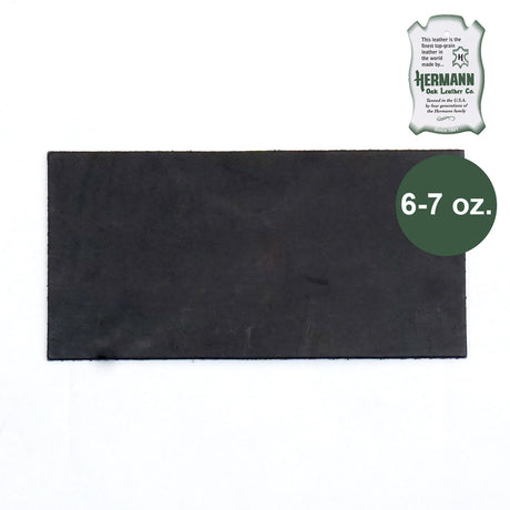Hermann Oak Drum Dyed Black Pre-Cut 6-7 oz. 6" x 12"