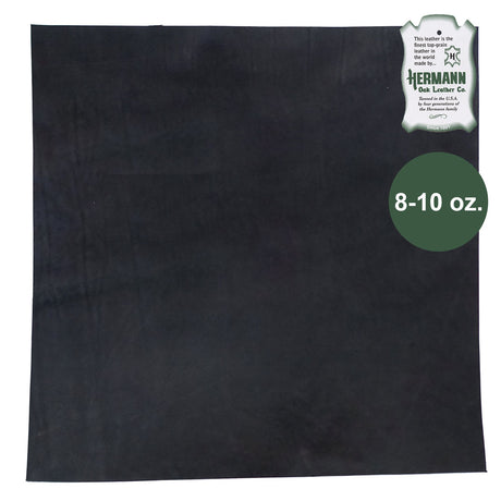 Hermann Oak Drum Dyed Black Pre-Cut 8-10 oz. 24" x 24", additional view 3