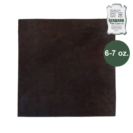 Hermann Oak Drum Dyed Brown Pre-Cut 6-7 oz. 12" x 12"