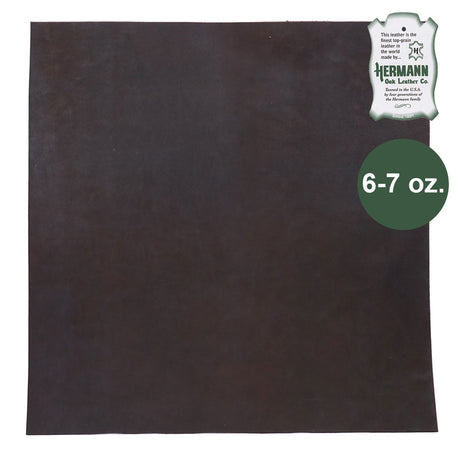 Hermann Oak Drum Dyed Brown Pre-Cut 6-7 oz. 24" x 24", additional view 3
