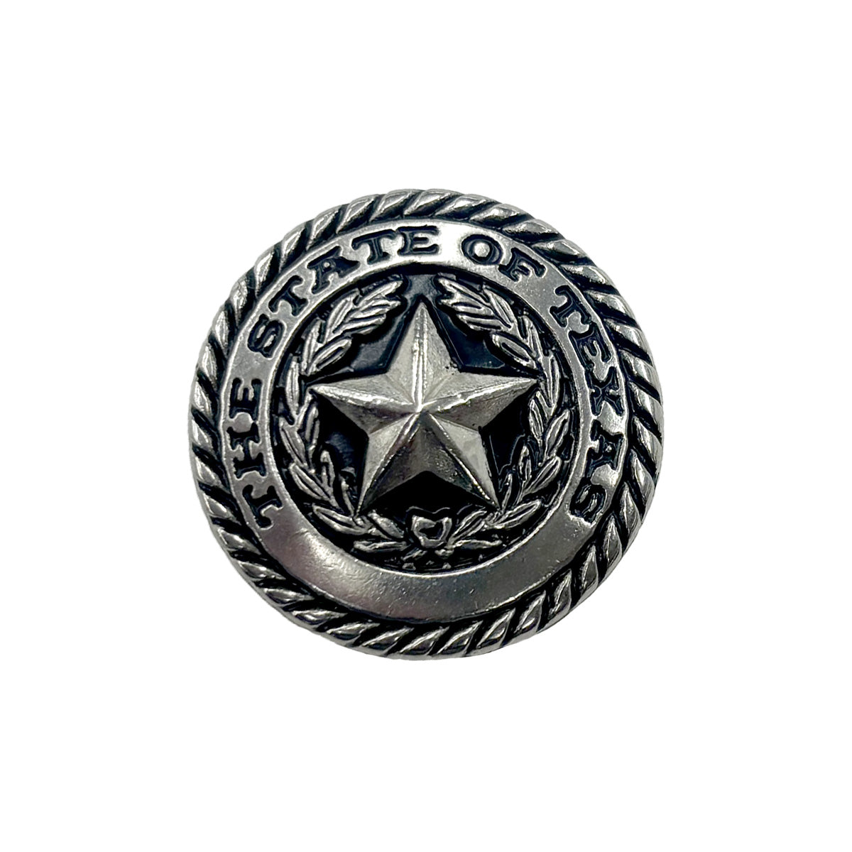 1" Screwback Concho - Texas Seal Antique Silver