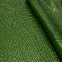 Leaf Green Waxy Croco Print water buffalo
