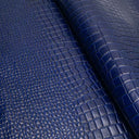 Navy Blue Waxy Croco Print water buffalo