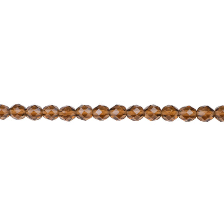 339-99.SLC.1.jpg 8mm Smokey Topaz Bead Strand - Firepolished Image