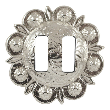 141-160036.SLC.jpg 1 1/2" Slotted Berry Concho - Silver Plate Image