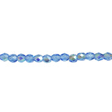 4mm Sapphire AB Bead Strand - Firepolished